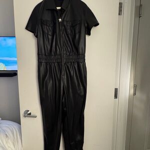 Faux Leather Jumpsuit